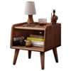 MAYEERTY Solid Wood Nightstand with Open Storage Mid-Century Bedside Cabinet for Bedroom Living Room - 2 of 4