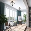 LNC Maven 3-Lights 13-in Matte Black and Distressed Gray Seeded Glass Bowl LED Semi-flush Mount Lights - 4 of 4