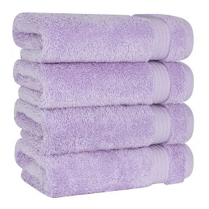 American Soft Linen Turkish Premium Quality 100% Cotton 4 Piece Hand Towel Set, Soft Absorbent Quick Dry Bath Towels for Bathroom - 1 of 4