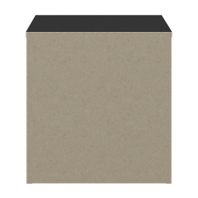 Matte Black Wood 2-Drawer Nightstand with Silver Pulls