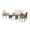 4 Pieces Outdoor Patio Furniture Set, Outdoor Sofa Set Of 4,Wooden Coffee Table with Chairs Set, Patio Conversation Set for Porch Balcony Garden Yard - 3 of 4