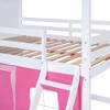 NicBex Full Size Bunk Bed Roof Shape Loft Bed Pine Bed Frame with Windows, Sills, Tent, Inclined Ladder and Guardrail, No Box Spring Required - 4 of 4