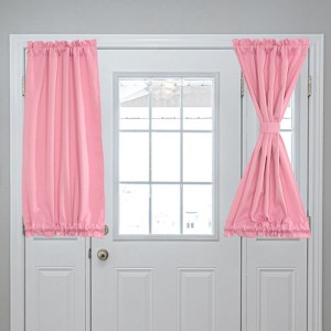 Unique Bargains Blackout Tie Up Pocket Window Door Curtain 1 Panel - 1 of 4