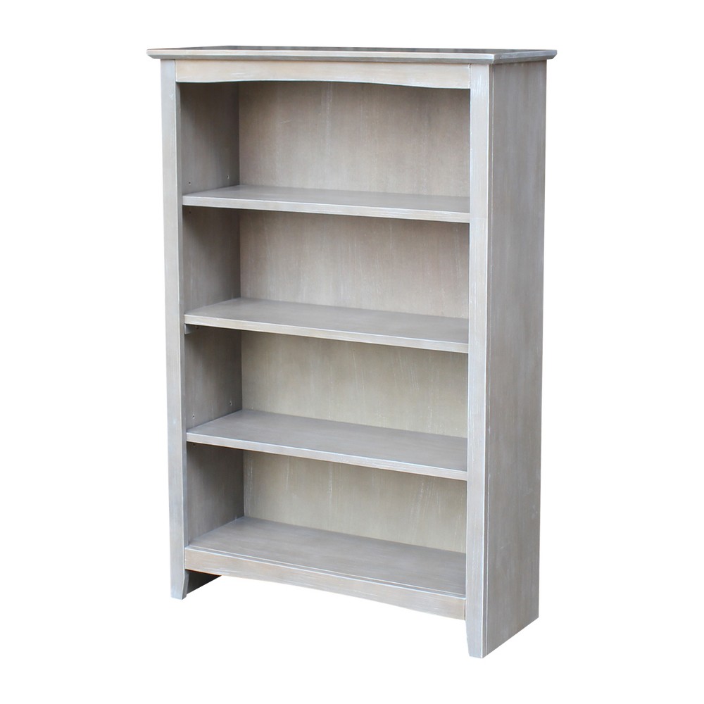 Photos - Wall Shelf 48" Shaker Bookshelf Washed Gray/Taupe - International Concepts