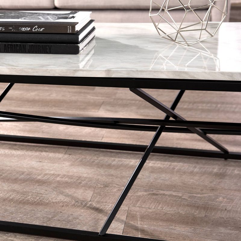 Arendale Faux Marble Coffee Table Matte Black - Aiden Lane, 3 of 10