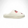 Aéropostale Women’s Fuzzy Chocolate Bar Mule Slippers – Ivory Slip-On House Shoes with Sweet Embroidered Candy Bars & Hearts - 3 of 4