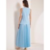 INSPIRE CHIC Women's Summer Outfits V Neck Sleeveless Button Vest Maxi Pleated Skirts Set 2 Pieces - 4 of 4