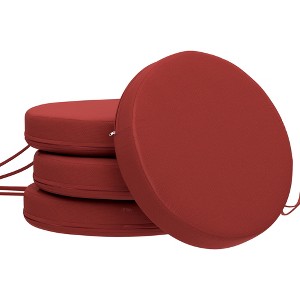 Outsunny Outdoor Chair Cushions Set of 4, Round Seat Cushions for Dining Chairs Bistro Chairs with Machine Washable Cover, 15" x 15" x 3" - 1 of 4
