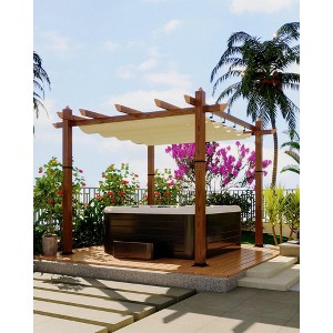 GOCAPTAIN Patio Pergola - Metal Outdoor Sun Shade Canopy with Retractable Roof for Garden Porch Backyard - 1 of 4