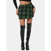 EXLURA Womens Button Bodycon Mini Skirt Sexy Night Club High Waist Elastic Y2K Fall Winter Plaid Skirts - 3 of 4