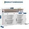 Farmhouse Sideboard Buffet Cabinet with Charging Station 51'' Large Coffee Bar Kitchen Storage Pantry Cabinet - 2 of 4