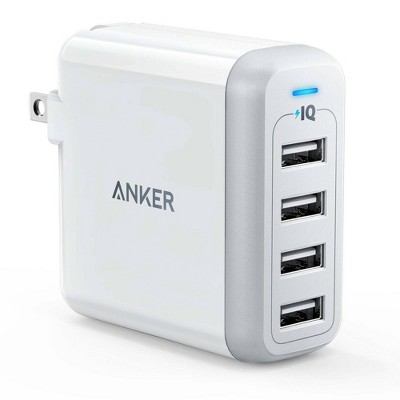 Anker PowerPort 40W 4-Port USB-A Wall Charger - White