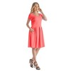 24seven Comfort Apparel Womens Scoop Neck Knee Length Pleated Pocket Dress - 2 of 4