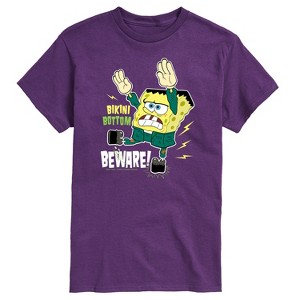 Men's - SpongeBob SquarePants - Halloween Bikini Bottom Beware Short Sleeve Graphic T-Shirt - 1 of 4