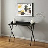 HomeRoots 39" Black Wood and Metal X-Shape Computer Desk - 2 of 4