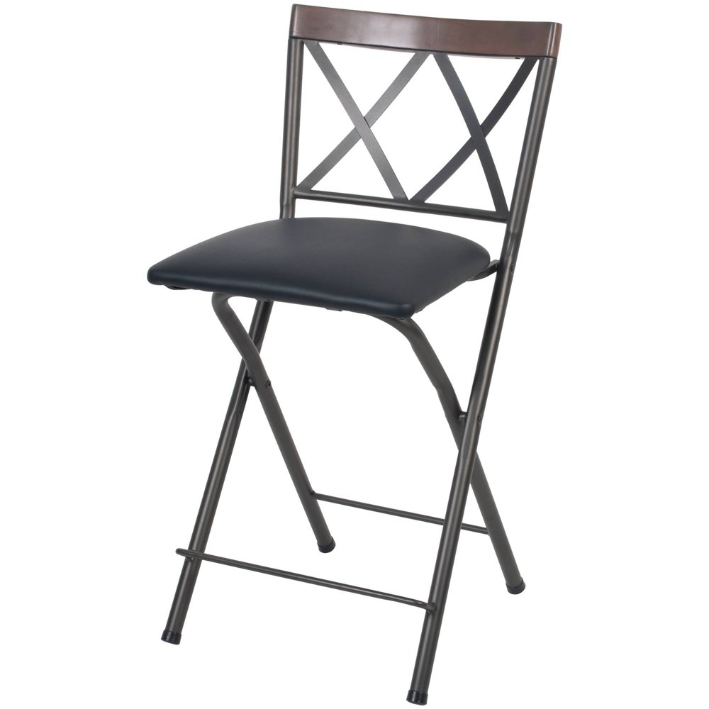 24" Folding Metal Barstool Gunmetal - Cheyenne Products