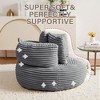 JOYRACER Oversized Corduroy Accent Bean Bag Sofa Chair with 3 Pillows, Lazy Lounge Barrel Chair, Cozy Floor Couch for Bedroom, Living Room & Reading - 2 of 4