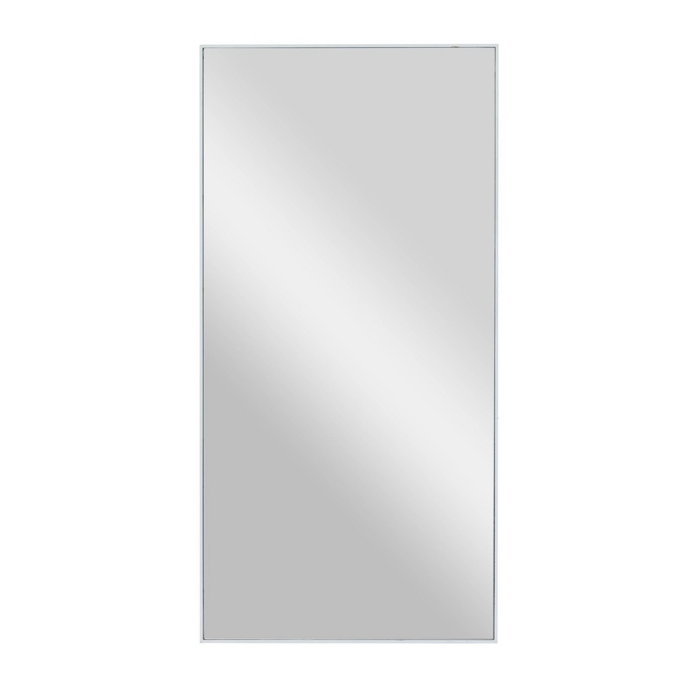 Photos - Wall Mirror Wood  with Thin Frame White - Olivia & May: Contemporary Style,