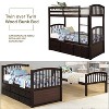 Twin Over Twin Bunk Bed with Trundle & Storage Drawers, Wooden Bunk Bed with Ladder & Safety Rail for Kids & Teens, White/Gray/Espresso - ModernLuxe - 3 of 4
