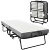HOMCOM Rollaway Bed, Folding Bed with Mattress, Portable Foldable Guest Bed with Sturdy Metal Frame and Wheels, White - 3 of 4
