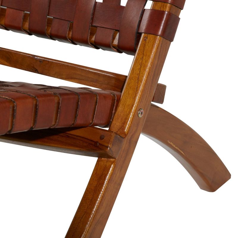 Contemporary Wood Folding Chair Brown - Olivia &#38; May, 5 of 10