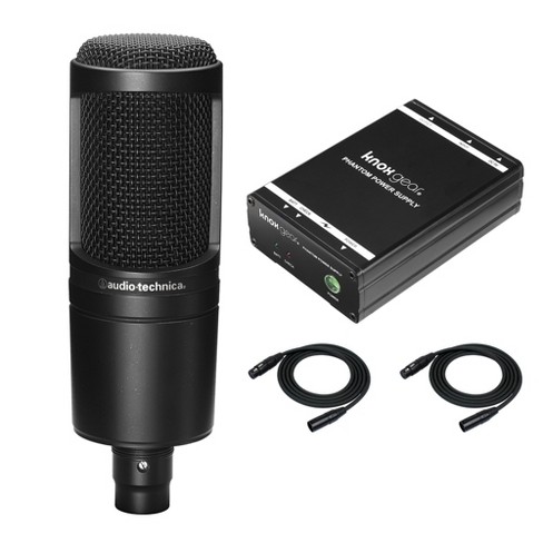 Audio-Technica AT2020 Cardioid Condenser Studio XLR Microphone, Ideal for  Project/Home Studio Applications,Black