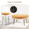 Yukimo 2-Set Wooden Coffee Table with Metal Legs and Adjustable Foot Pads, Durable Pine Wood Top, Rustproof Frame, Easy Assembly - 2 of 4