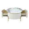 Okak 31.5" Round Storage Coffee Table, Modern Accent Center Table with 2 XL Hidden Drawers, Space-Saving Design for Small Living Room - 4 of 4
