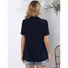 Coolmee Womens Casual Tops Dressy Short Sleeve lapel Collar V Neck Ruffle Shirts Business Work Blouses - 3 of 4