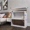 FONTOI 4 PCS Foldable Cabinet with Dual Front Doors, Stackable Storage Container with Removable Top Cover for Home Office, Beige, 15.75"*15"*35.43" - 2 of 4