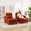 Straight Sectional Sofas with Square Armrests and Adjustable Back, Modular Sitting or Lying Down Couch, Space-Saving Lounge Chair for Living Room - 2 of 4