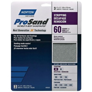 Norton ProSand 11 in. L X 9 in. W 60 Grit Aluminum Oxide Sandpaper 3 pk - 1 of 1