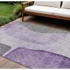 Purple Eggplant And Gray Abstract Washable Indoor Outdoor Area Rug - 2 of 4
