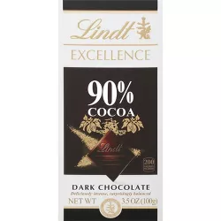 Lindt Excellence Supreme Dark 90% Cocoa Chocolate - 3.5oz