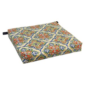 Blazing Needles, 20-inch by 19-inch Patterned Outdoor Chair Cushion - 1 of 2