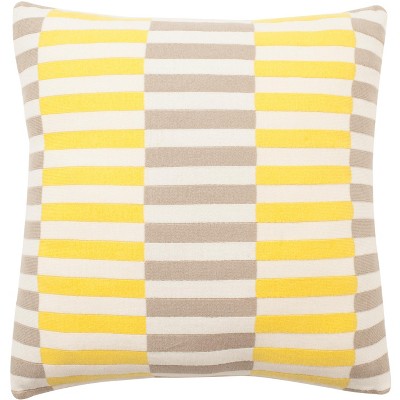 Multi Blocks Pillow - Stone Yellow Natural - 20" x 20" - Safavieh