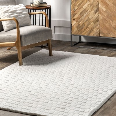White Faux Fur Machine Washable Shag Area Rug