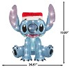 Gemmy 3D Holiday Lighted Tinsel Sculpture Stitch w/Santa Hat 28" Disney, Multicolored - 3 of 4