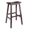 3pc Inglewood Counter Height Dining Sets with Saddle Seat Bar Stools Wood/Walnut - Winsome - 3 of 4