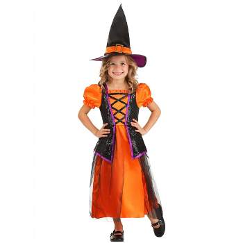 HalloweenCostumes.com Orange Light-Up Witch Girls Costume