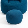 Angel Sar Bean Bag Chair with Ottoman, Big Bean Bag Chairs for Adults, Round Sofa Chair, Blue - 4 of 4
