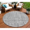 Gray Charcoal And Silver Striped Washable Indoor Outdoor Area Rug - 2 of 4