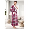 ADR Men's Robe, Warm Plush Hooded Bathrobe Man, Full Length Fleece Robe Man with Hood - 3 of 4