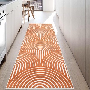Washable Area Rug, Modern Striped Floor Carpet, No-Shedding Non-Shedding Non-Slip Abstract Mat for Nursery Office Living Room Apartment Bedroom - 1 of 4