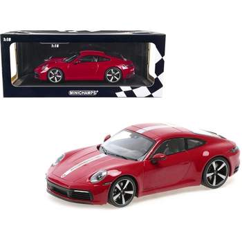 2019 Porsche 911 Carrera 4S Carmine Red with Silver Stripe Limited Edition to 600 pieces 1/18 Diecast Model Car by Minichamps