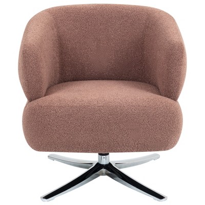 Dolonm 24.8-inch Linen Swivel Lounge Chair with Ottoman for Living Room, Study, Balcony