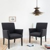 Tangkula Set of 2 Arm Chair Guest Chair Home Office w/ Wooden Legs Black - 2 of 4