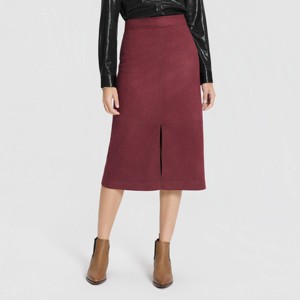 Women's Faux Suede Midi Skirt - A New Day™ - 1 of 4