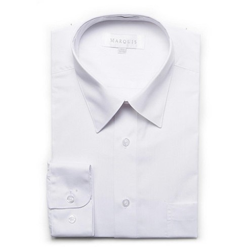 Marquis Men's White Long Sleeve Regular Fit Big & Tall Size Dress Shirt ...
