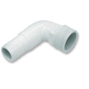 Swimline HydroTools Swimming Pool or Spa Tapered Threaded and Barbed Elbow Fitting 4.75" - White - 1 of 4